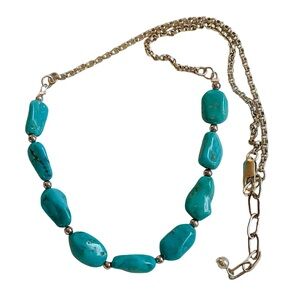 Vintage Sterling Silver And Turquoise Bead Necklace